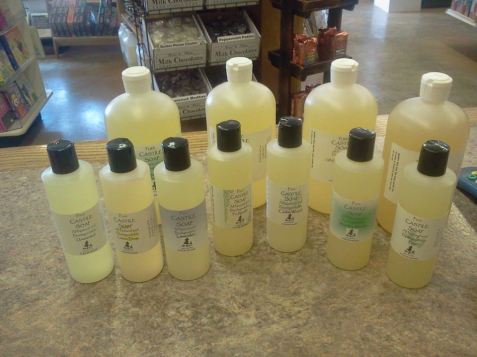 Display of our Castile Soaps at Bushels Store in Newport Washington.